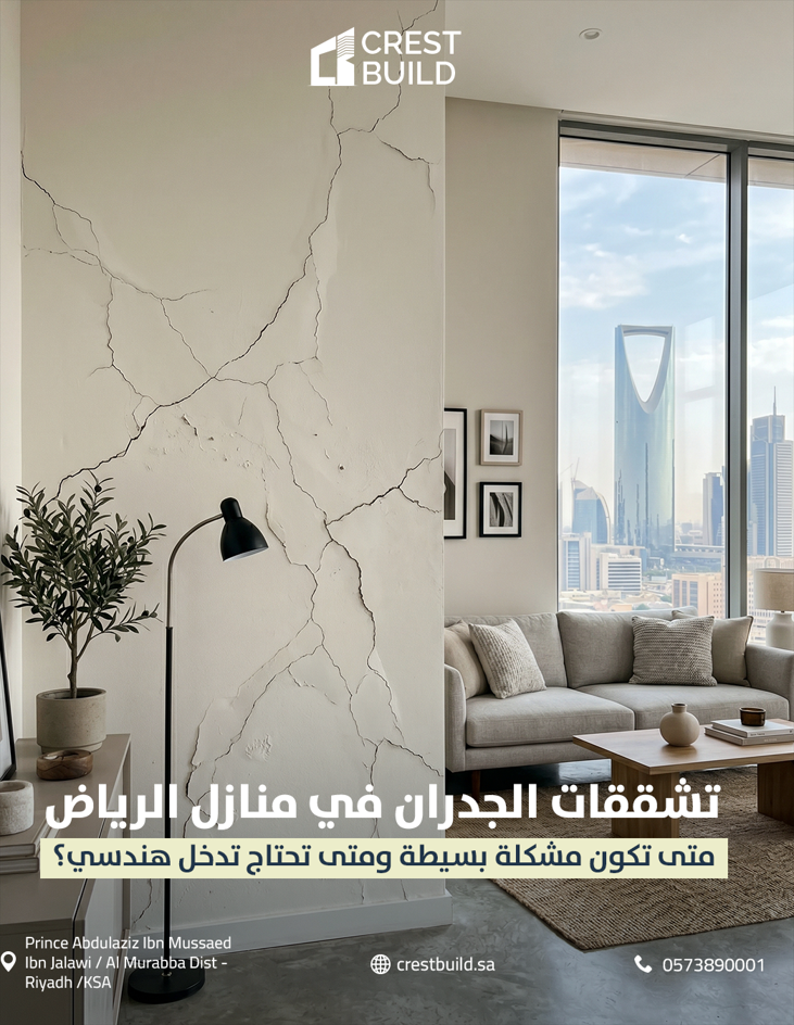 Cracks in the walls of Riyadh houses: When is it a simple problem and when is it an engineering issue?