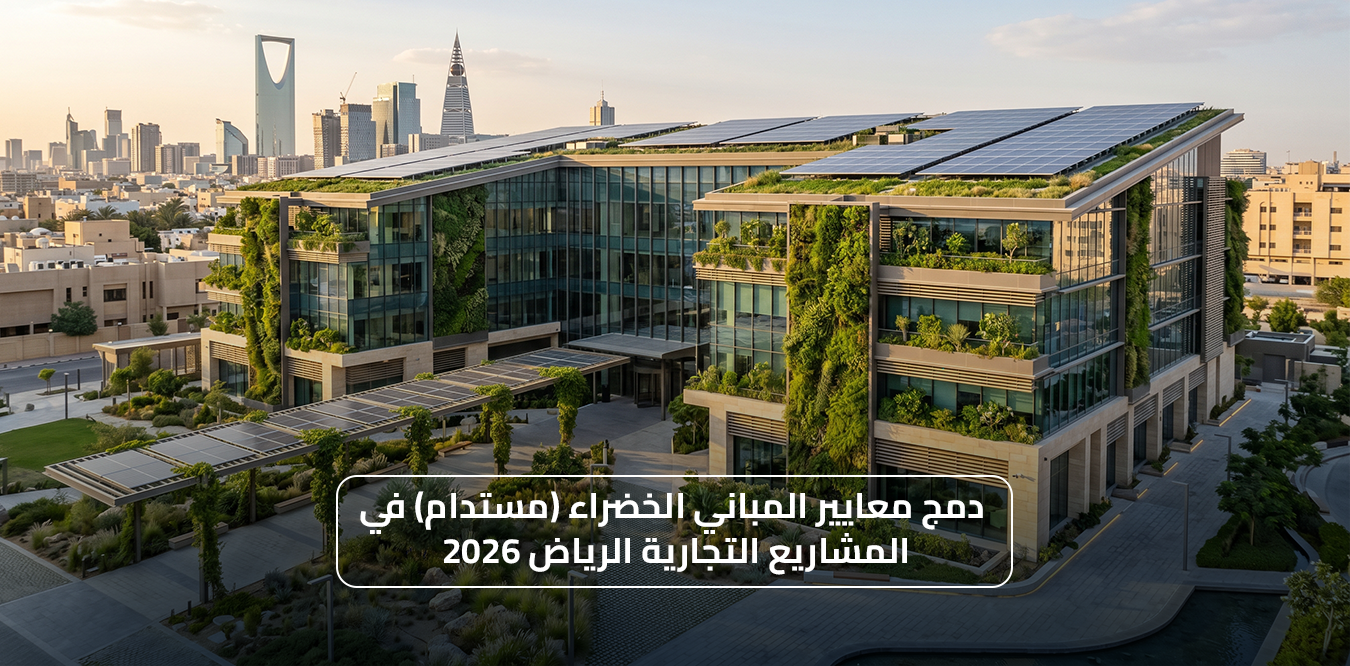 دمج معايير المباني الخضراء (مستدام) في المشاريع التجارية الرياض 2026